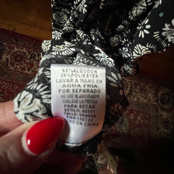 Umgee Black and Teal Long Sleeve Tunic or Dress - Picture 6 of 6